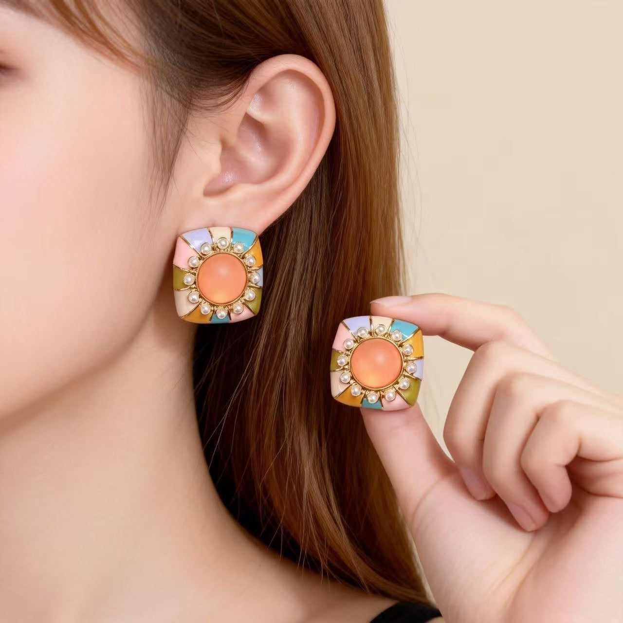 Water Droplets Stud Earrings For Unisex Featuring Enamel Craft And 925 Sterling Silver Alloy Material In Silver