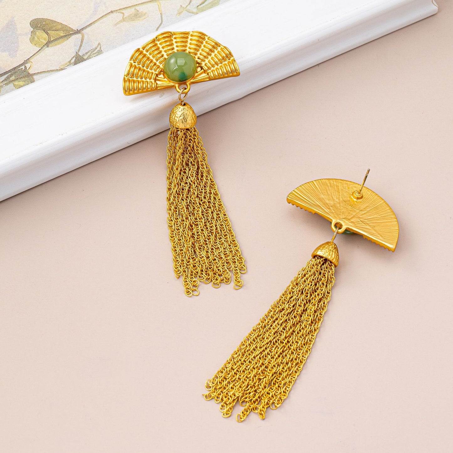 Sector Tassel Stud Earrings For Unisex Featuring Zinc Alloy With Rhinestones And 925 Sterling Silver Posts In Silver