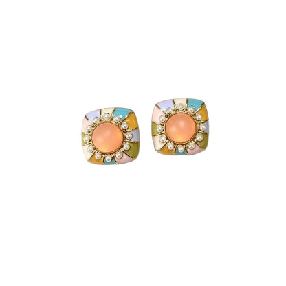 Water Droplets Stud Earrings For Unisex Featuring Enamel Craft And 925 Sterling Silver Alloy Material In Silver