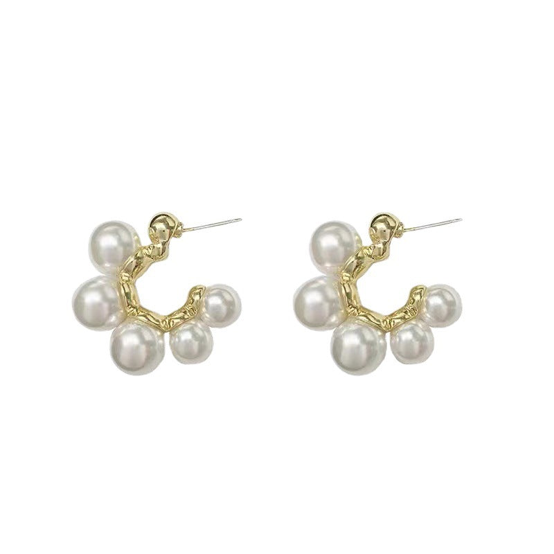 Sweet Silver Alloy Flowers Stud Earrings For Women