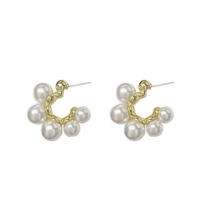 Sweet Silver Alloy Flowers Stud Earrings For Women
