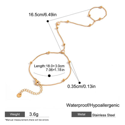 Pearl Bracelet For Women, Waterproof Non Tarnish Stainless Steel With Golden Plated Electroplated Finish And Zircon Inlay