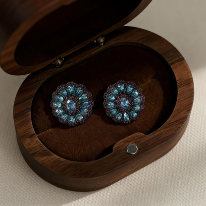 Natural Pink Flowers Earrings For Women Featuring Zinc Alloy With Zircon Inlay And 925 Sterling Silver Stud Posts