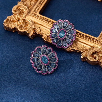 Natural Pink Flowers Earrings For Women Featuring Zinc Alloy With Zircon Inlay And 925 Sterling Silver Stud Posts