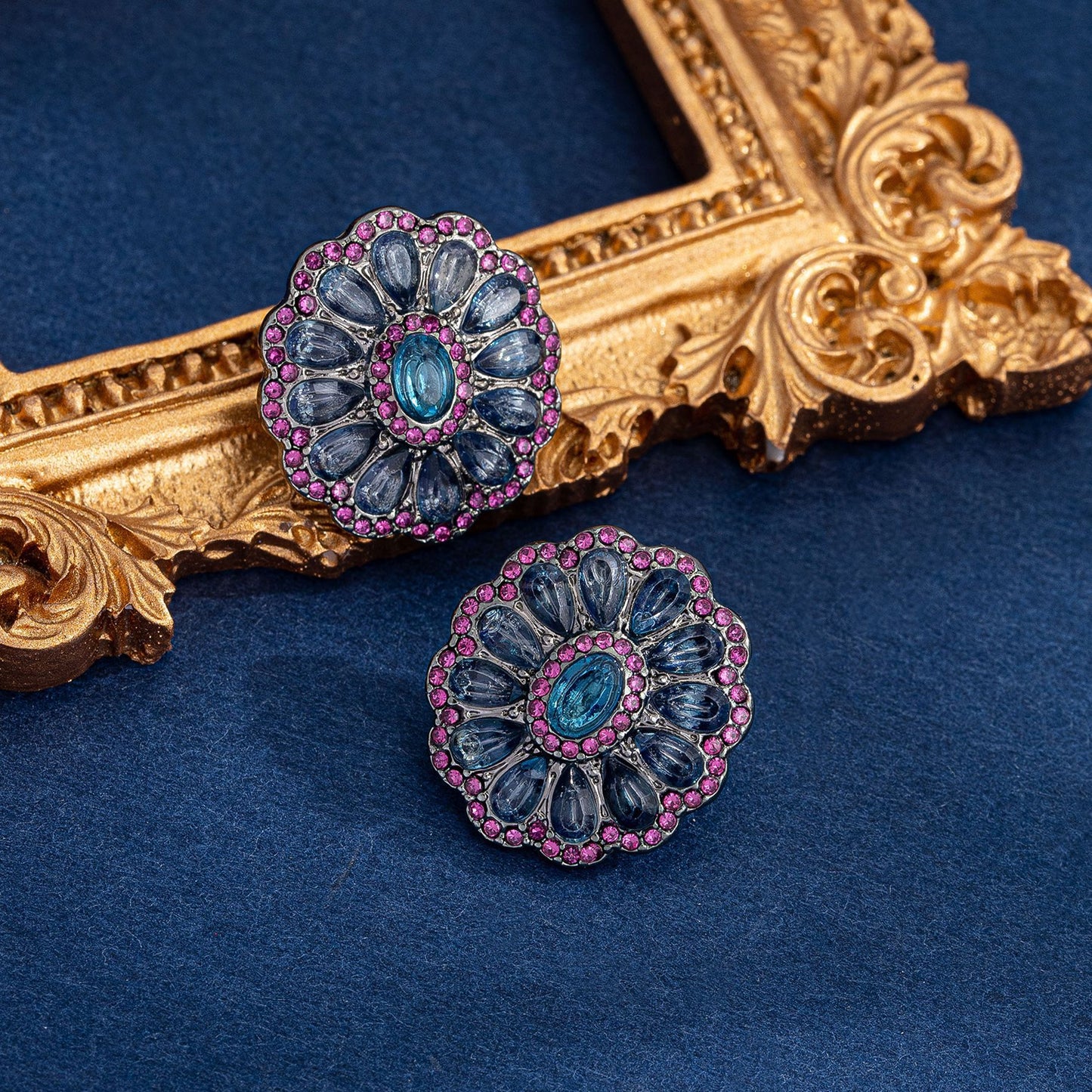Natural Pink Flowers Earrings For Women Featuring Zinc Alloy With Zircon Inlay And 925 Sterling Silver Stud Posts
