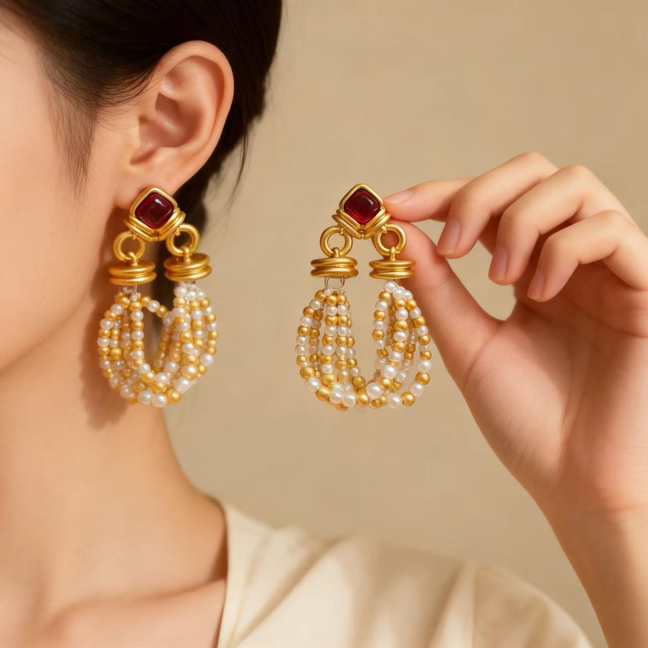 Heart Shape Tassel Earrings For Women Featuring 925 Sterling Silver Ear Pins And Artificial Pearl Inlay In Silver Alloy
