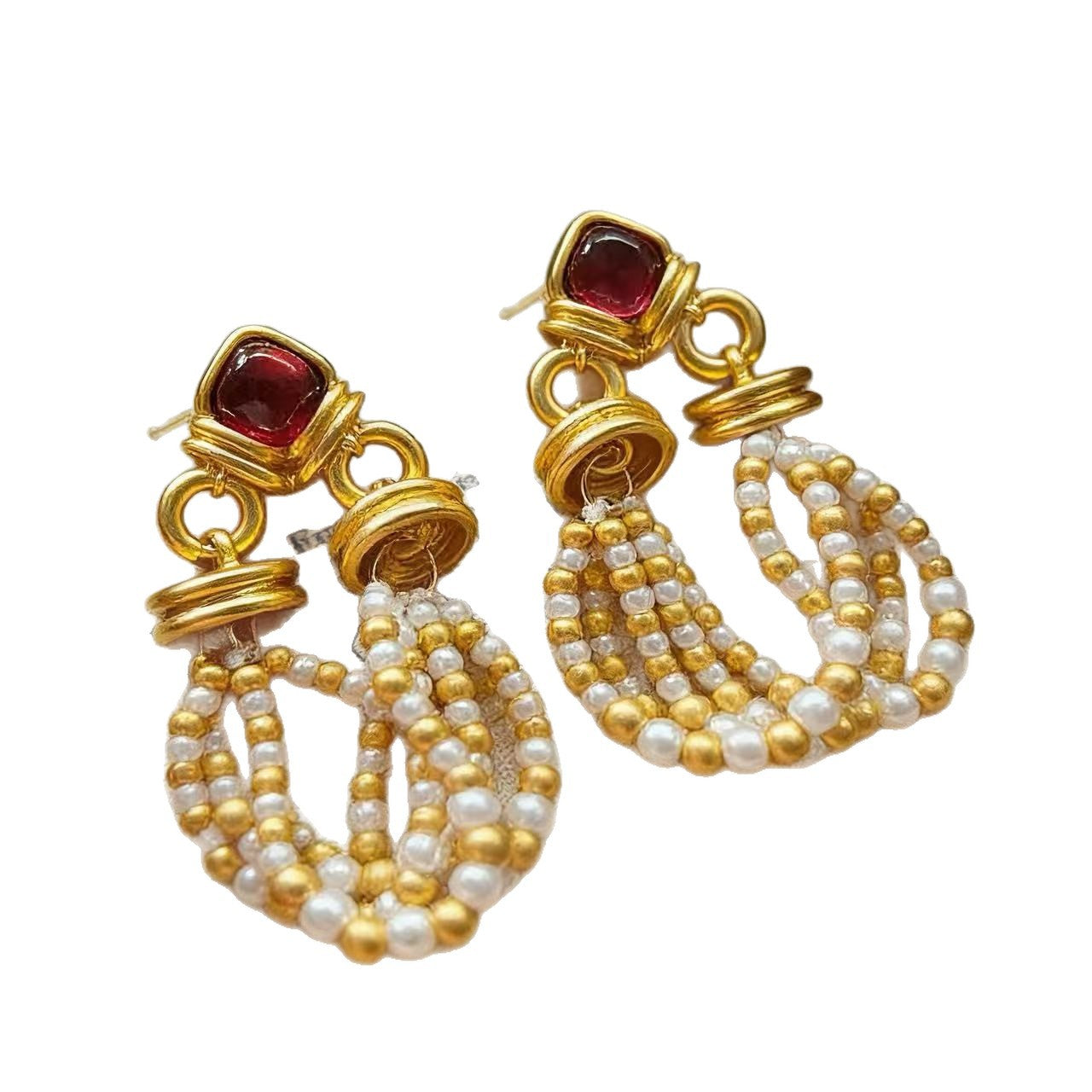 Heart Shape Tassel Earrings For Women Featuring 925 Sterling Silver Ear Pins And Artificial Pearl Inlay In Silver Alloy