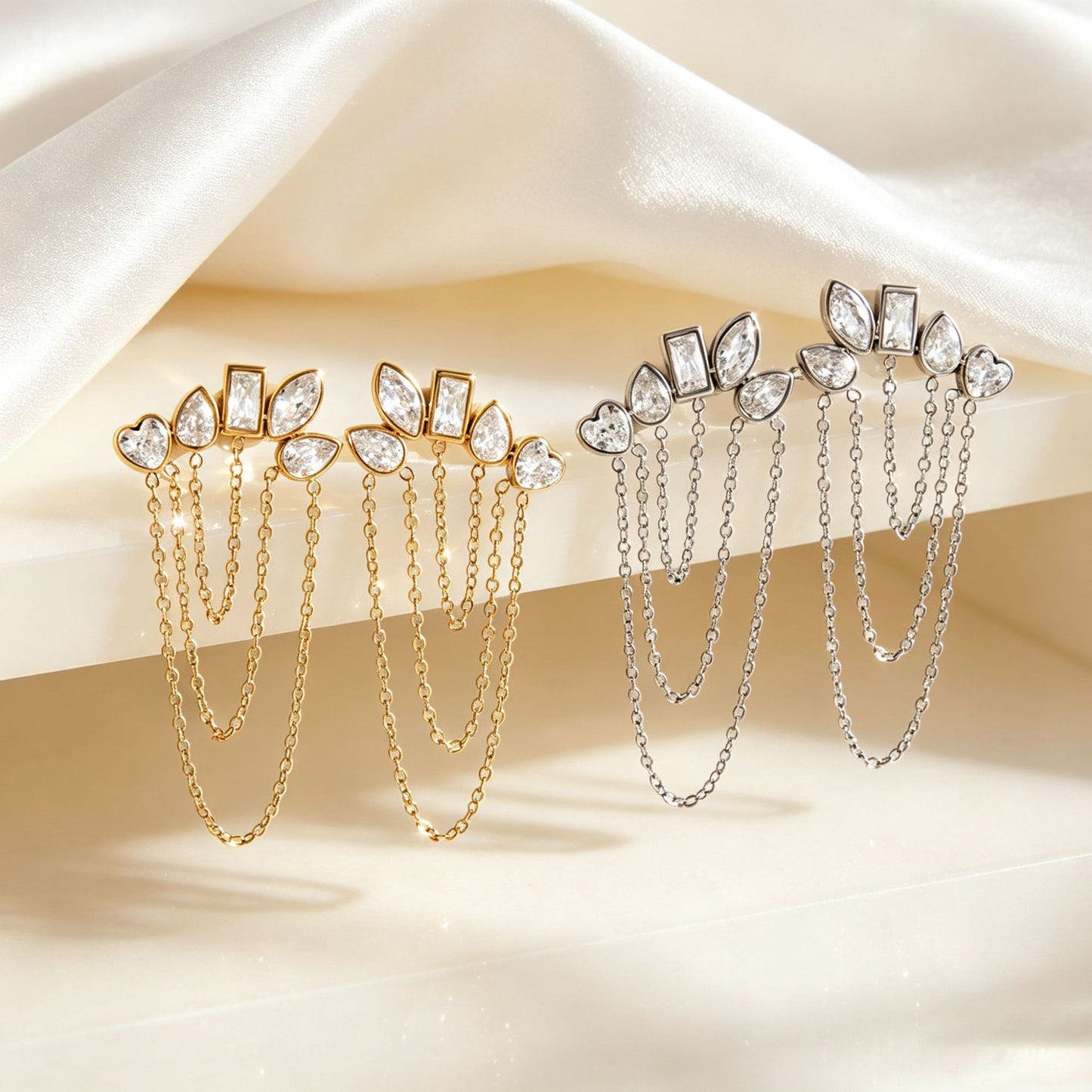 Sweet Tassel Earrings For Women With Titanium Steel Ear Pins And Zircon Inlay