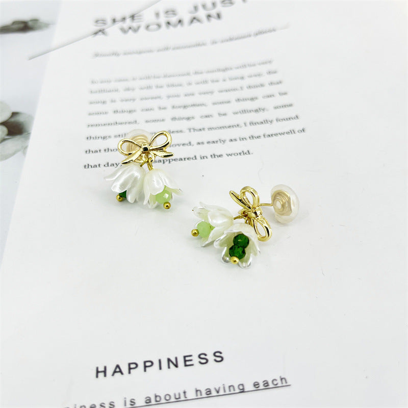Sweet Silver Alloy Flowers Earrings For Women With Electroplated Finish, Stylish Stud Earrings