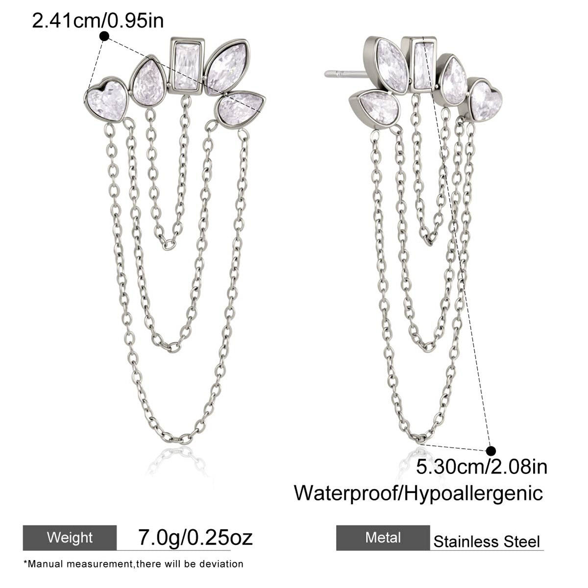 Sweet Tassel Earrings For Women With Titanium Steel Ear Pins And Zircon Inlay