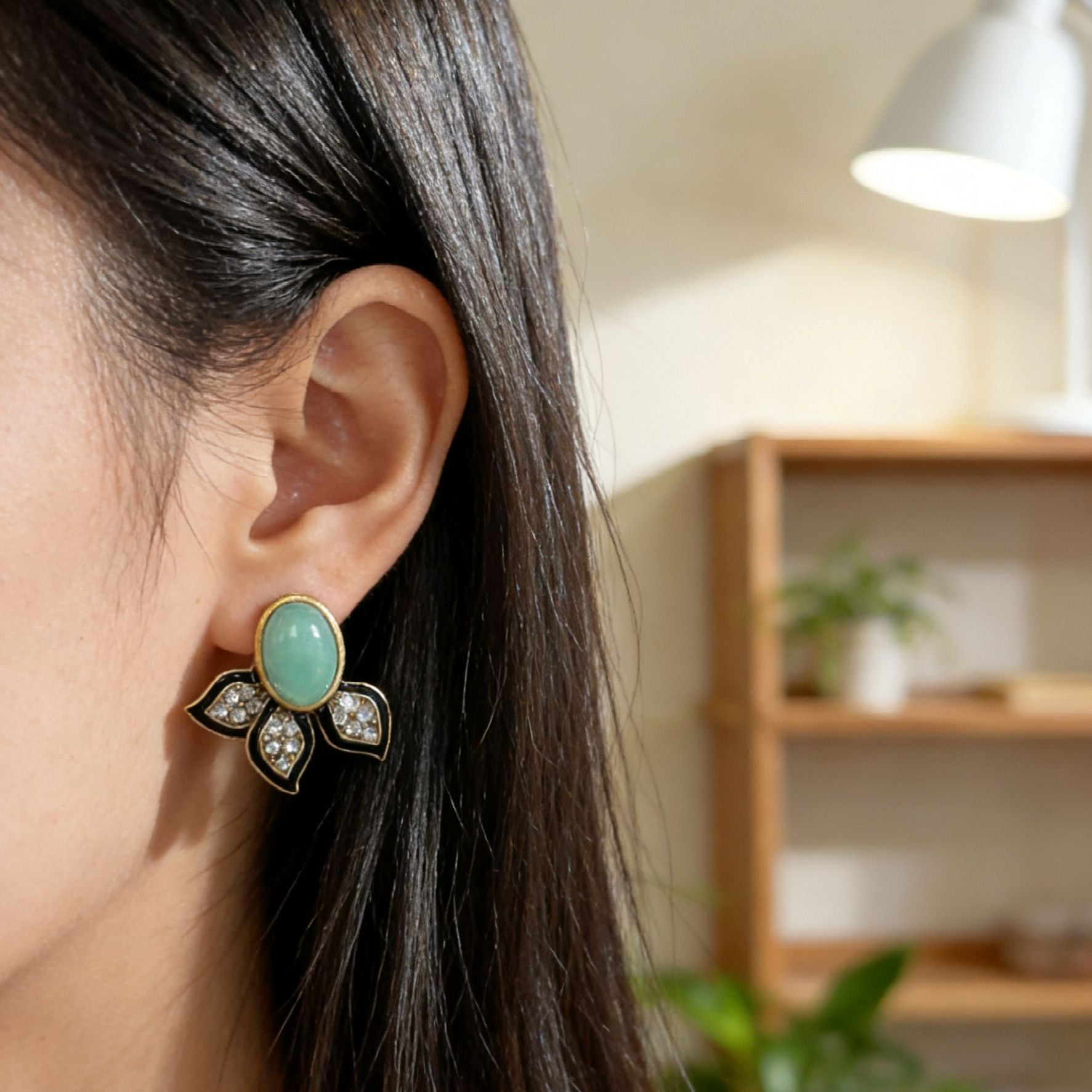 Retro Geometric Zinc Alloy Earrings With Electroplated Finish, Unisex Clip Earrings