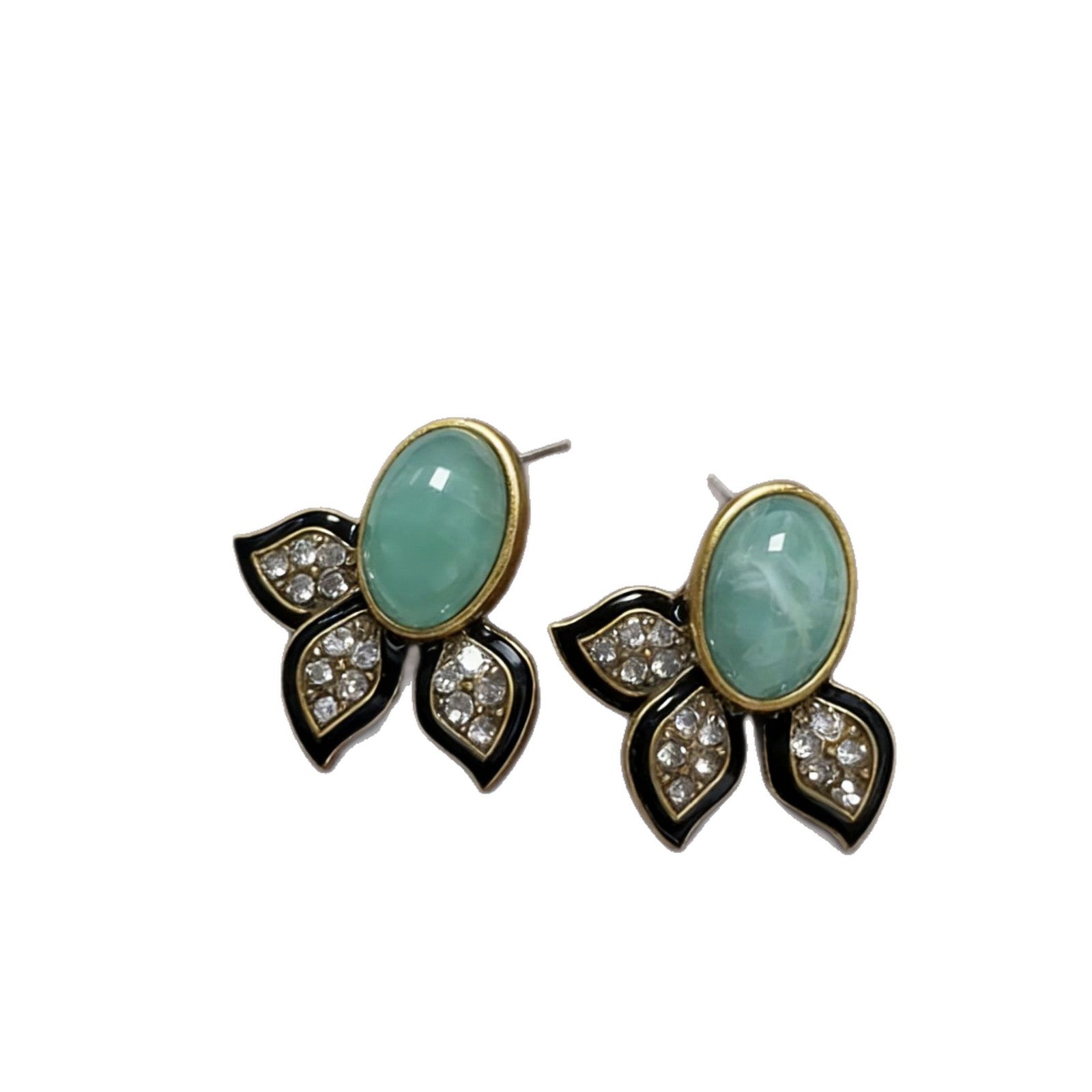 Retro Geometric Zinc Alloy Earrings With Electroplated Finish, Unisex Clip Earrings