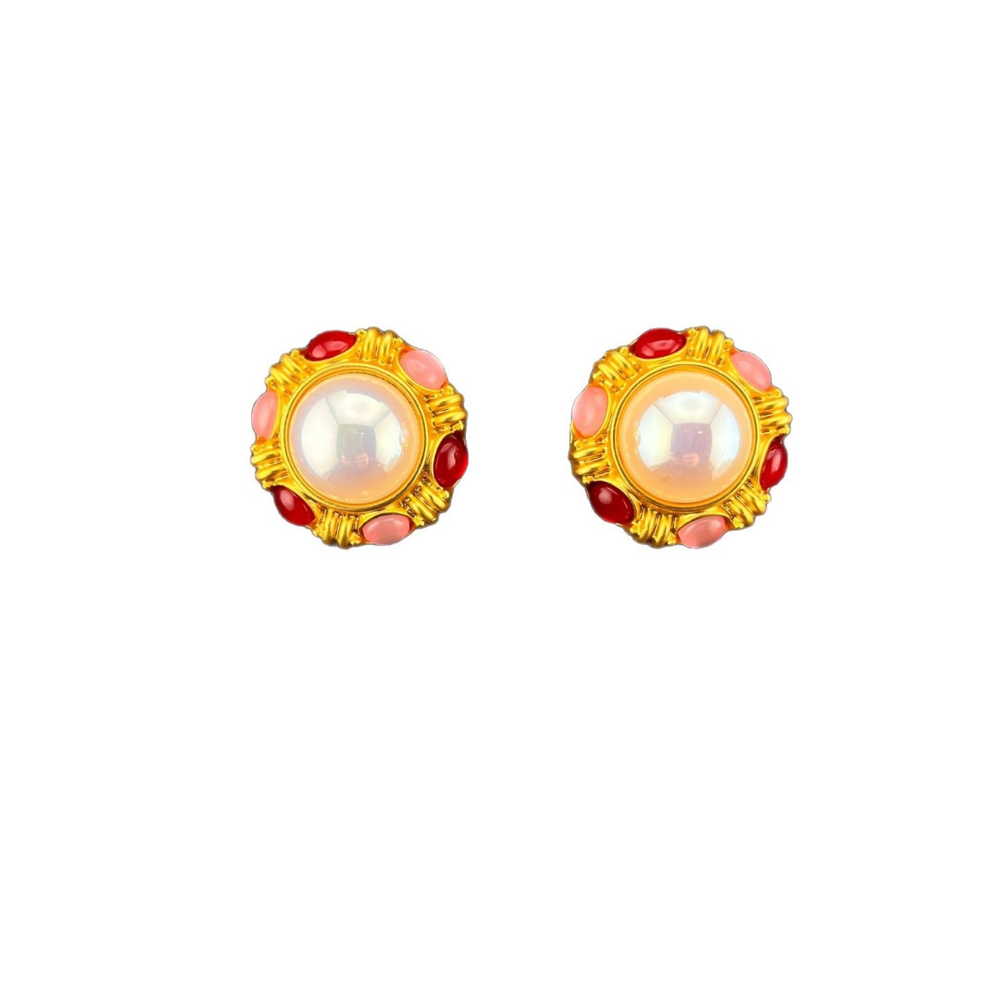 Water Droplets Earrings For Unisex Featuring Baroque Pearl Inlay With Alloy And 925 Sterling Silver Stud