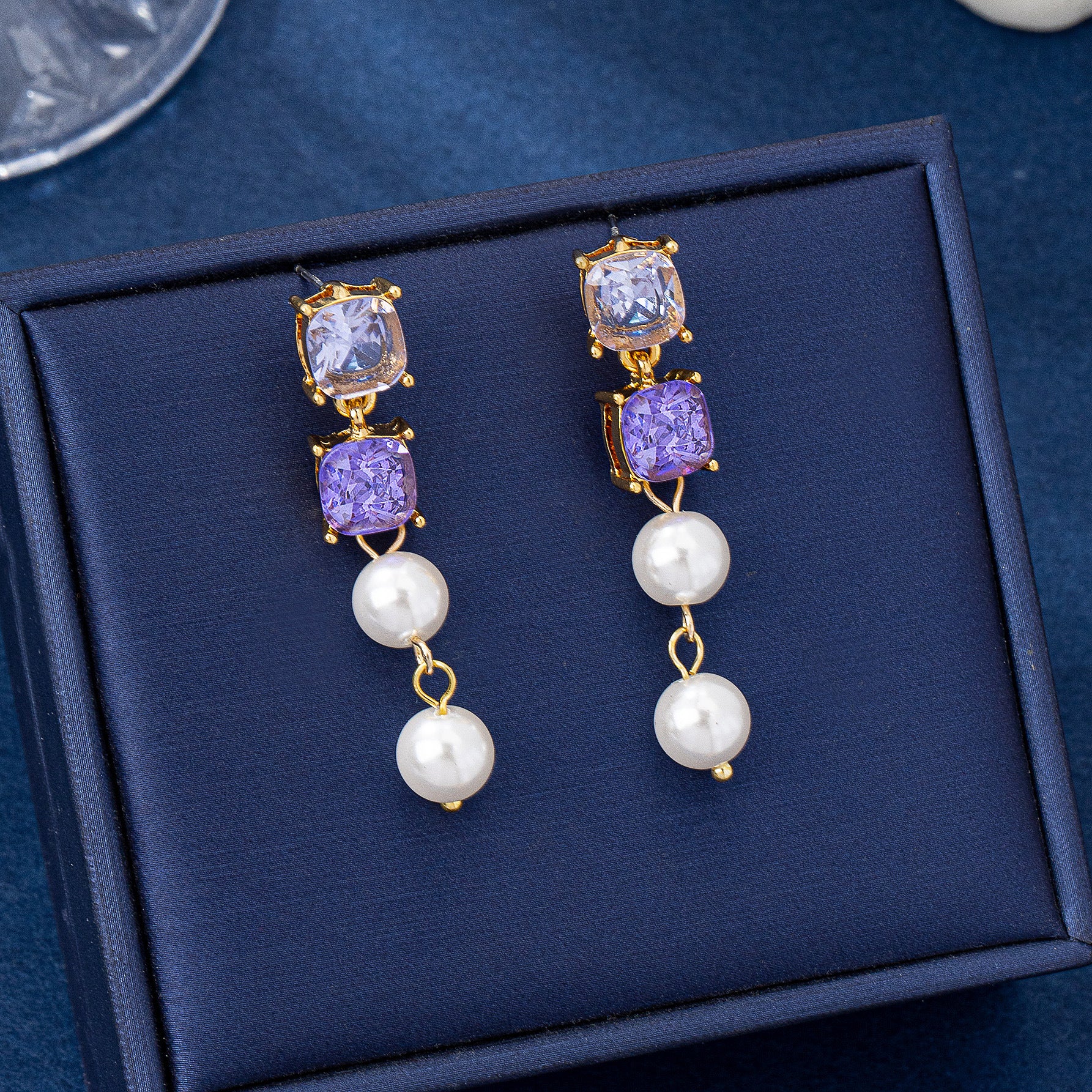 Square Stud Earrings For Women Featuring 925 Sterling Silver Posts And Silver Zinc Alloy With Zircon Inlay