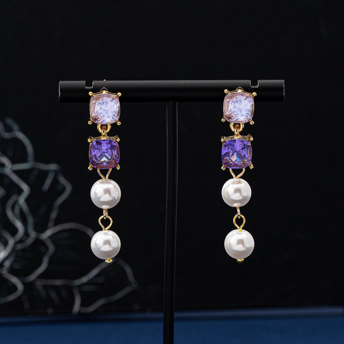 Square Stud Earrings For Women Featuring 925 Sterling Silver Posts And Silver Zinc Alloy With Zircon Inlay