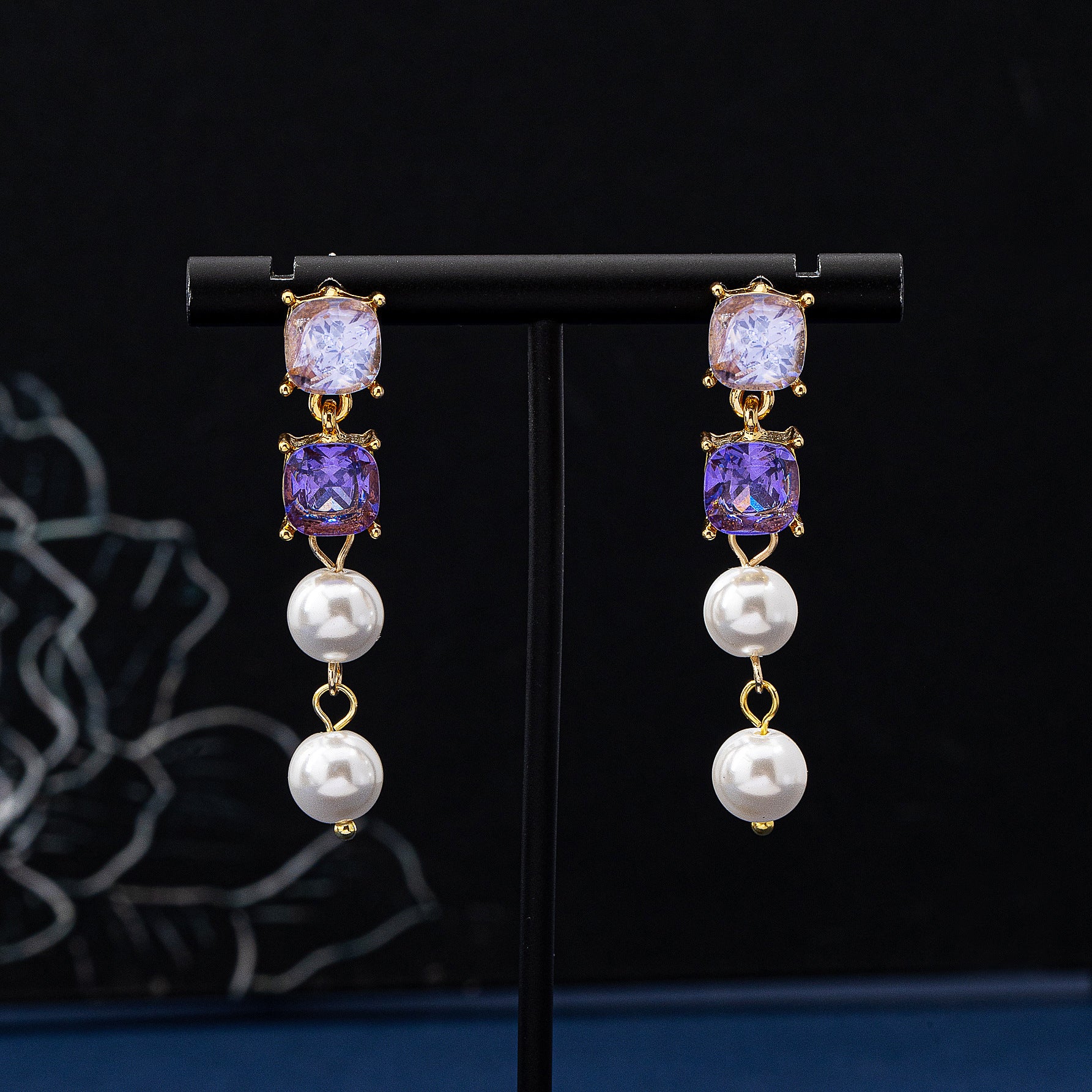 Square Stud Earrings For Women Featuring 925 Sterling Silver Posts And Silver Zinc Alloy With Zircon Inlay