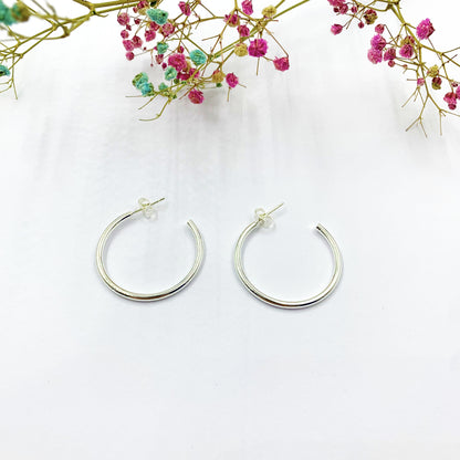 Sweet C Shape Earrings For Women In Alloy With Electroplated Finish And 925 Sterling Silver Studs