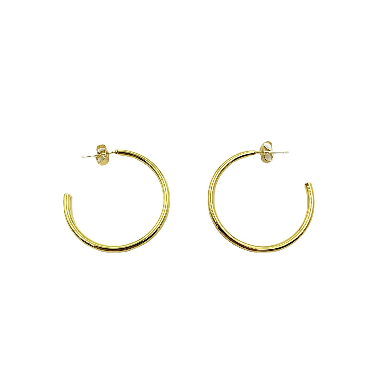 Sweet C Shape Earrings For Women In Alloy With Electroplated Finish And 925 Sterling Silver Studs