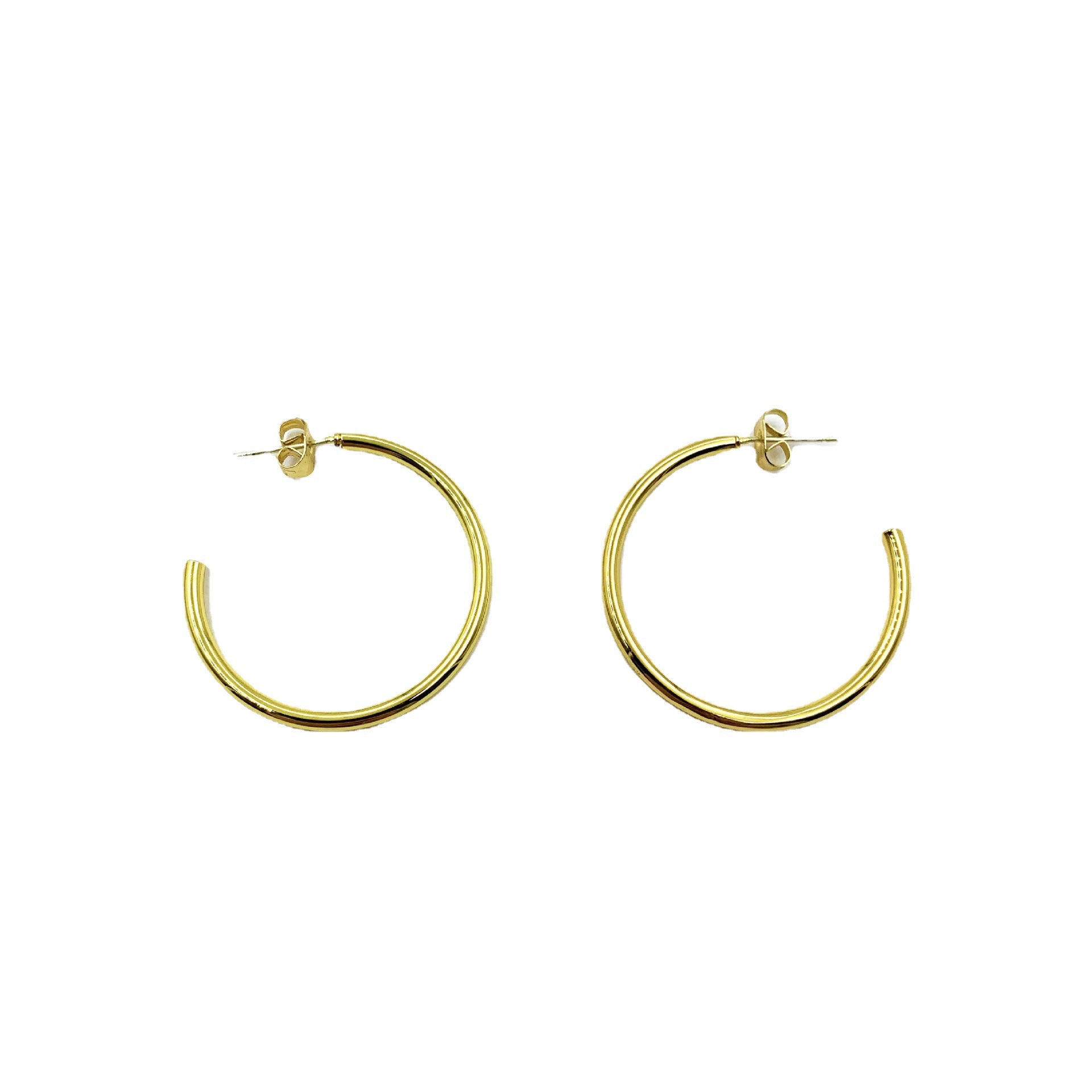 Sweet C Shape Earrings For Women In Alloy With Electroplated Finish And 925 Sterling Silver Studs