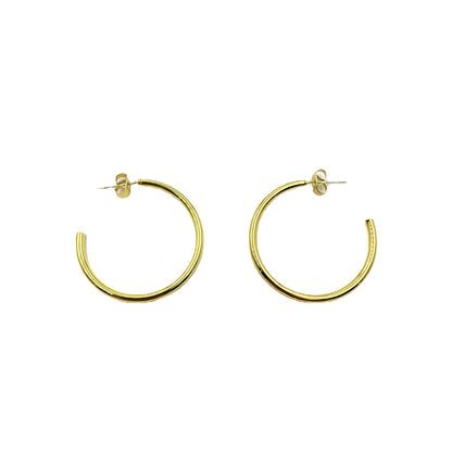 Sweet C Shape Earrings For Women In Alloy With Electroplated Finish And 925 Sterling Silver Studs