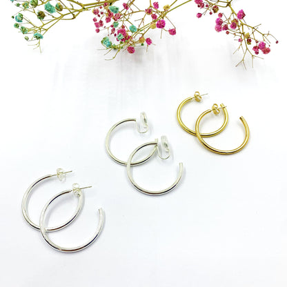 Sweet C Shape Earrings For Women In Alloy With Electroplated Finish And 925 Sterling Silver Studs