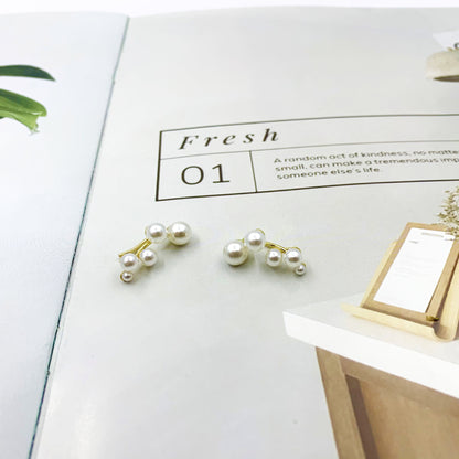 Geometric Copper Stud Earrings For Women With Artificial Gemstones, Perfect For Wedding