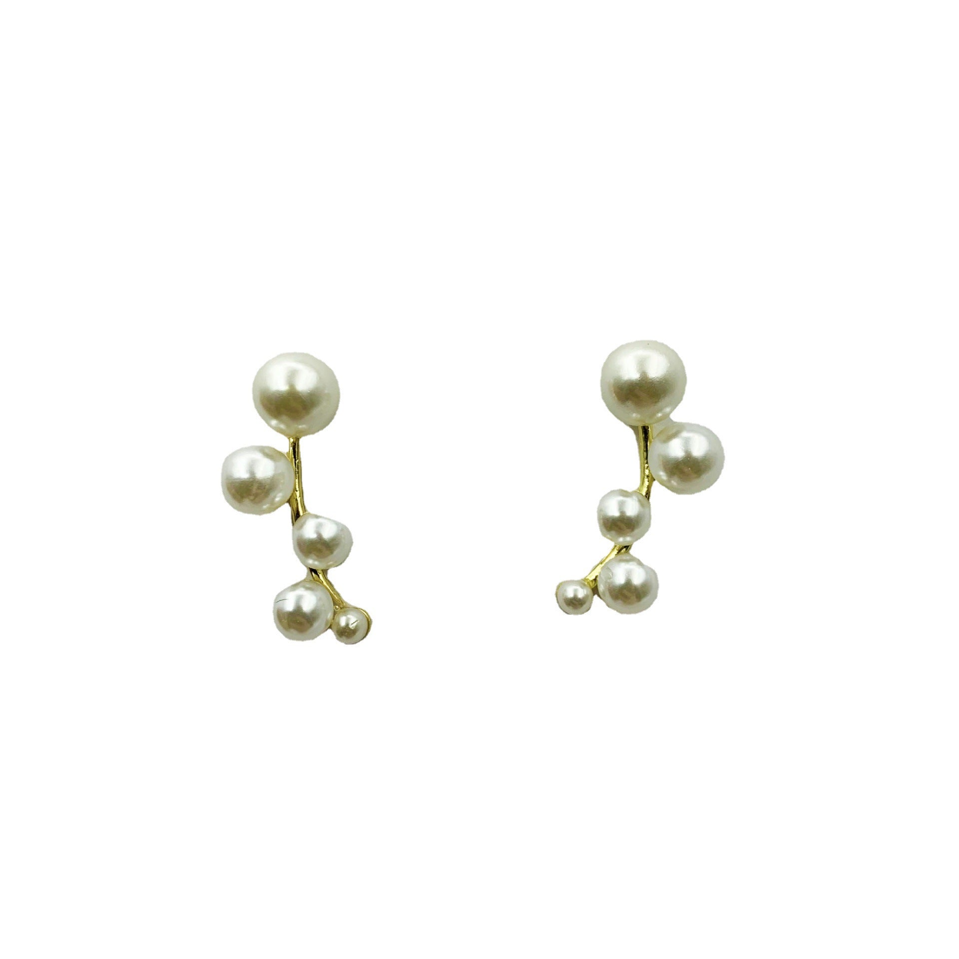 Geometric Copper Stud Earrings For Women With Artificial Gemstones, Perfect For Wedding