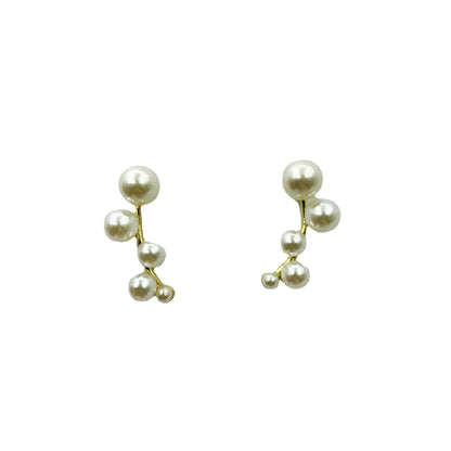 Geometric Copper Stud Earrings For Women With Artificial Gemstones, Perfect For Wedding