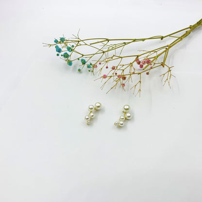 Geometric Copper Stud Earrings For Women With Artificial Gemstones, Perfect For Wedding