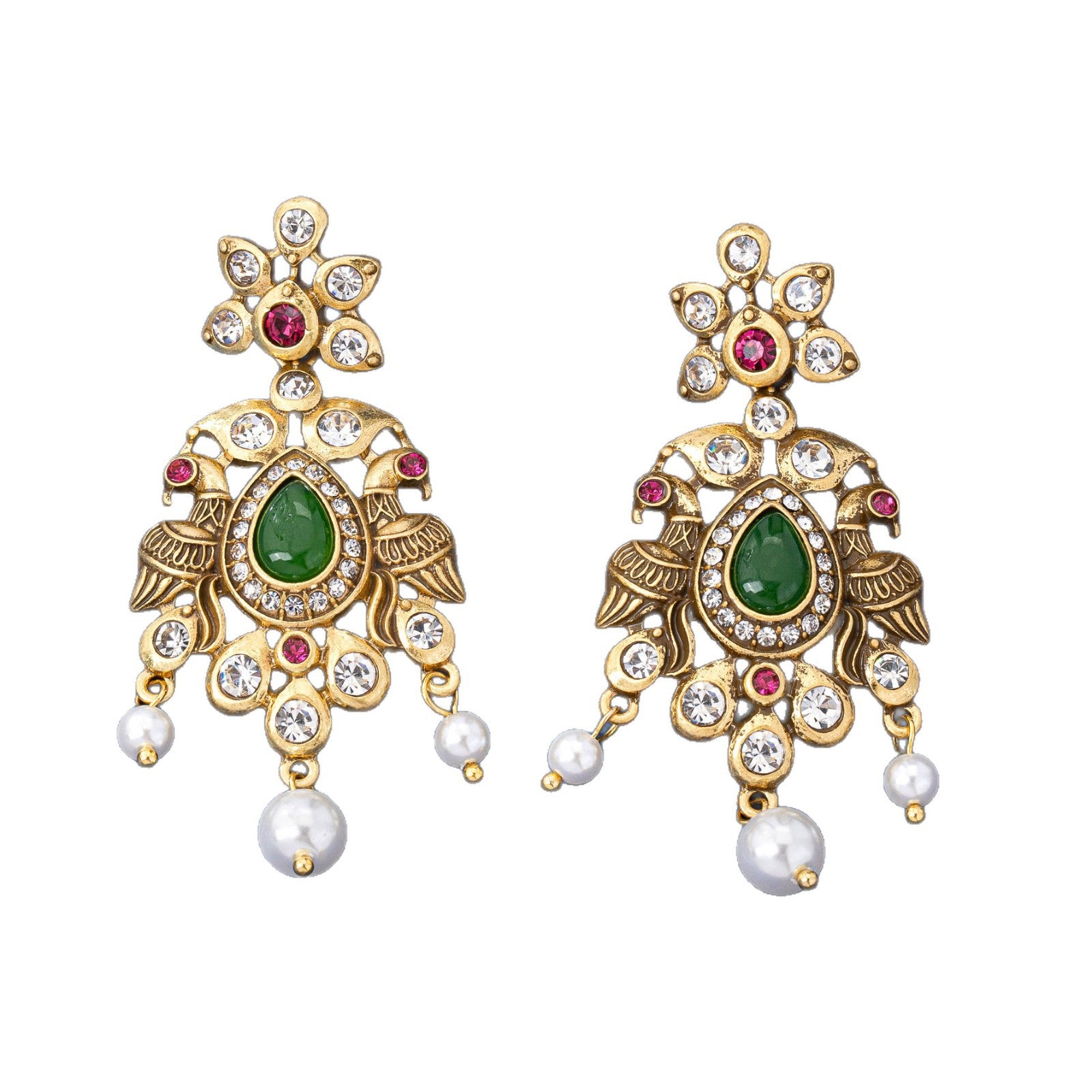 Retro Round Clip Earrings In Zinc Alloy Featuring Electroplated Finish With Zinc Alloy Ear Pins