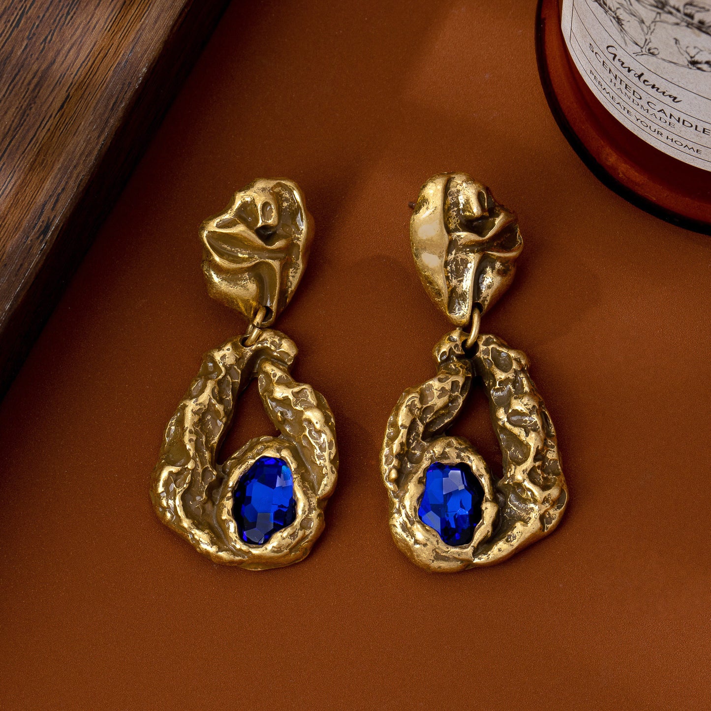 Folds For Women Blue Zinc Alloy Earrings Featuring 925 Sterling Silver Stud Posts