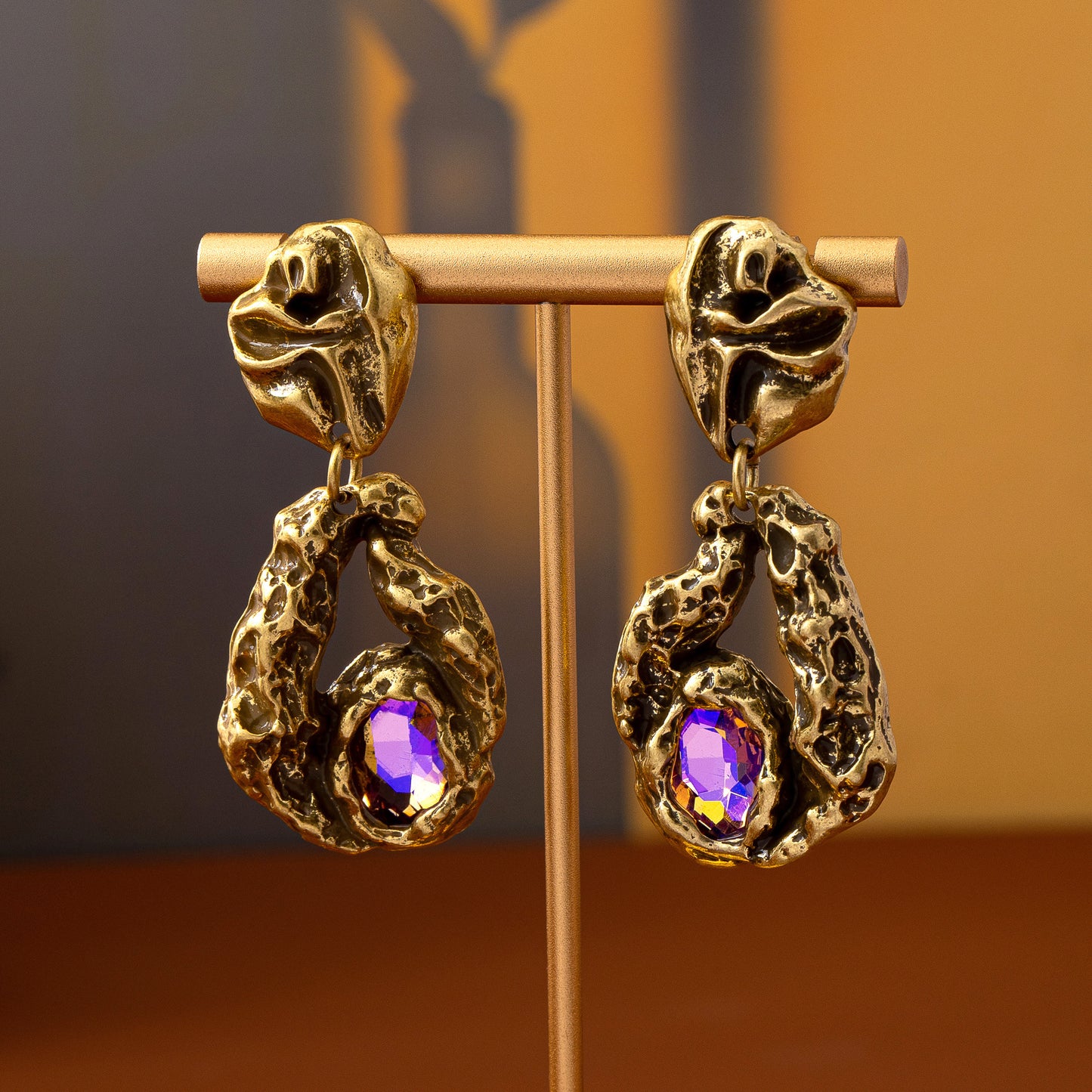 Folds For Women Blue Zinc Alloy Earrings Featuring 925 Sterling Silver Stud Posts