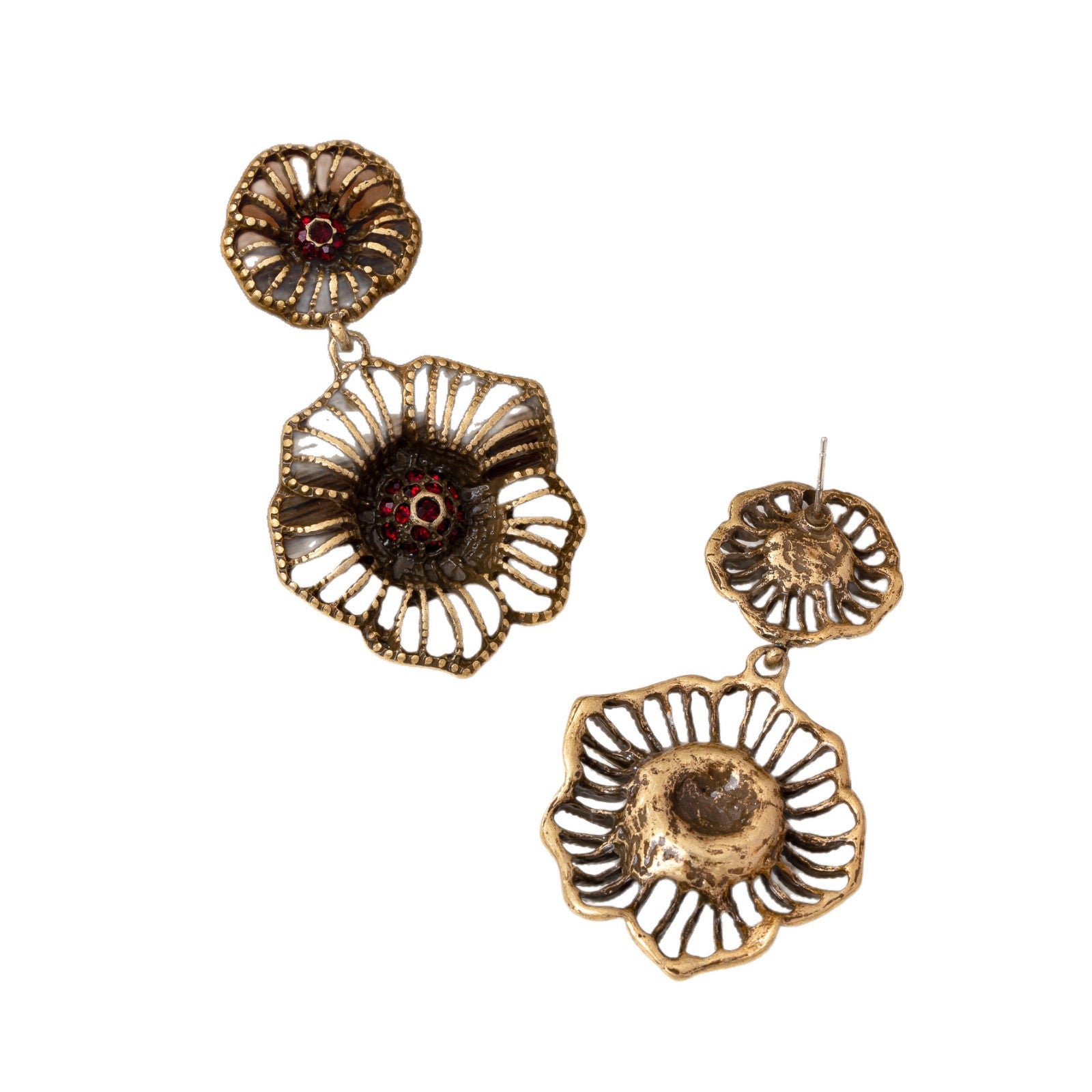 Folds Earrings For Women In Retro Style With 925 Sterling Silver Studs And Zinc Alloy Craft