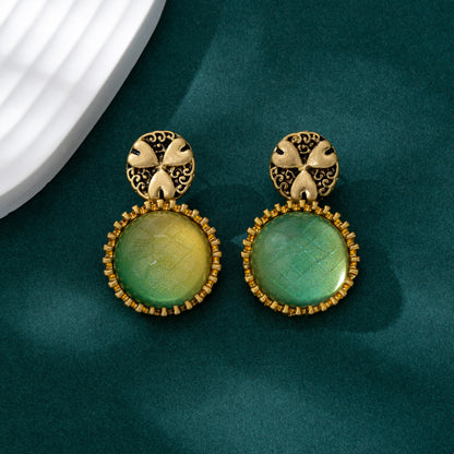 Water Droplets Drop Earrings For Women In Silver Zinc Alloy With 925 Sterling Silver Studs Featuring Retro Style