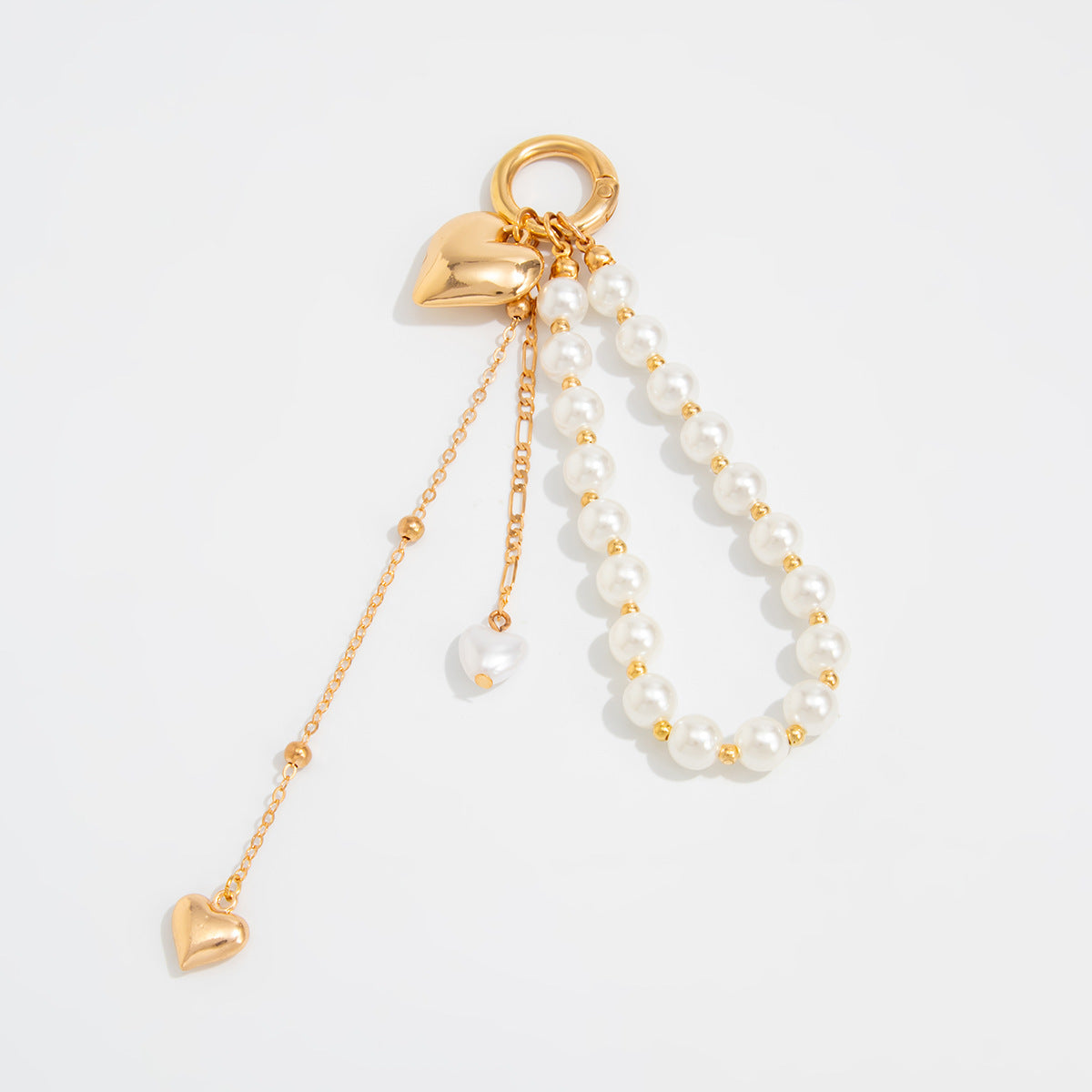 Heart Shape Jewelry Buckle In Alloy With White K Electroplated Coating 0.03µm-0.05µm Featuring Twisted Rope Chain, 1 Piece