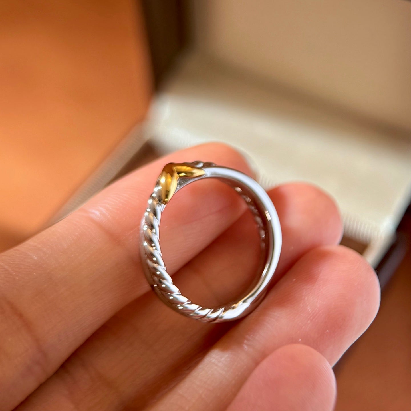 Crossover Rings For Women Featuring Waterproof Non Tarnish Brass With Real Gold Plated Water Plating And 0.03µm-0.05µm Thickness