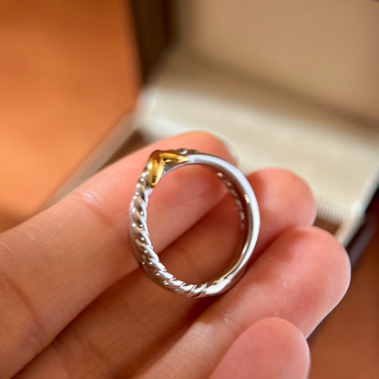 Crossover Rings For Women Featuring Waterproof Non Tarnish Brass With Real Gold Plated Water Plating And 0.03µm-0.05µm Thickness