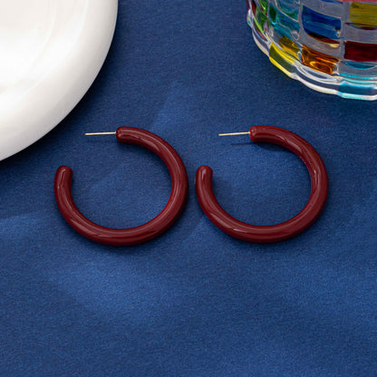 Circle Earrings For Women In Silver, Made Of Zinc Alloy With Electroplated Finish And 925 Sterling Silver Studs