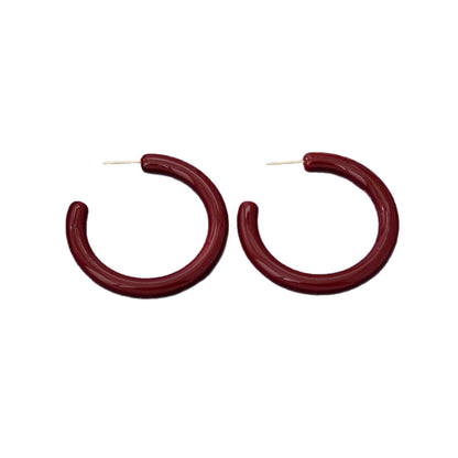 Circle Earrings For Women In Silver, Made Of Zinc Alloy With Electroplated Finish And 925 Sterling Silver Studs