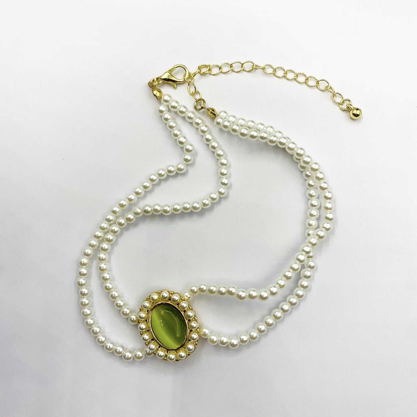Pearl Gem Choker Necklace For Women, Featuring Gem Inlay, Perfect For Wedding Occasions