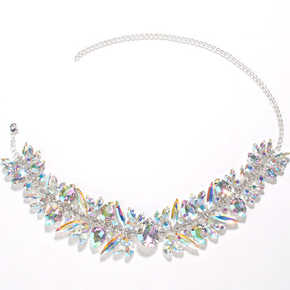 Luxurious Irregular Silver Necklace For Women Featuring Alloy Pendant Material And Rhinestone Inlay