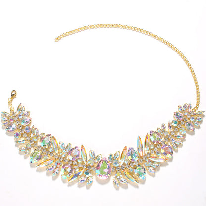 Luxurious Irregular Silver Necklace For Women Featuring Alloy Pendant Material And Rhinestone Inlay