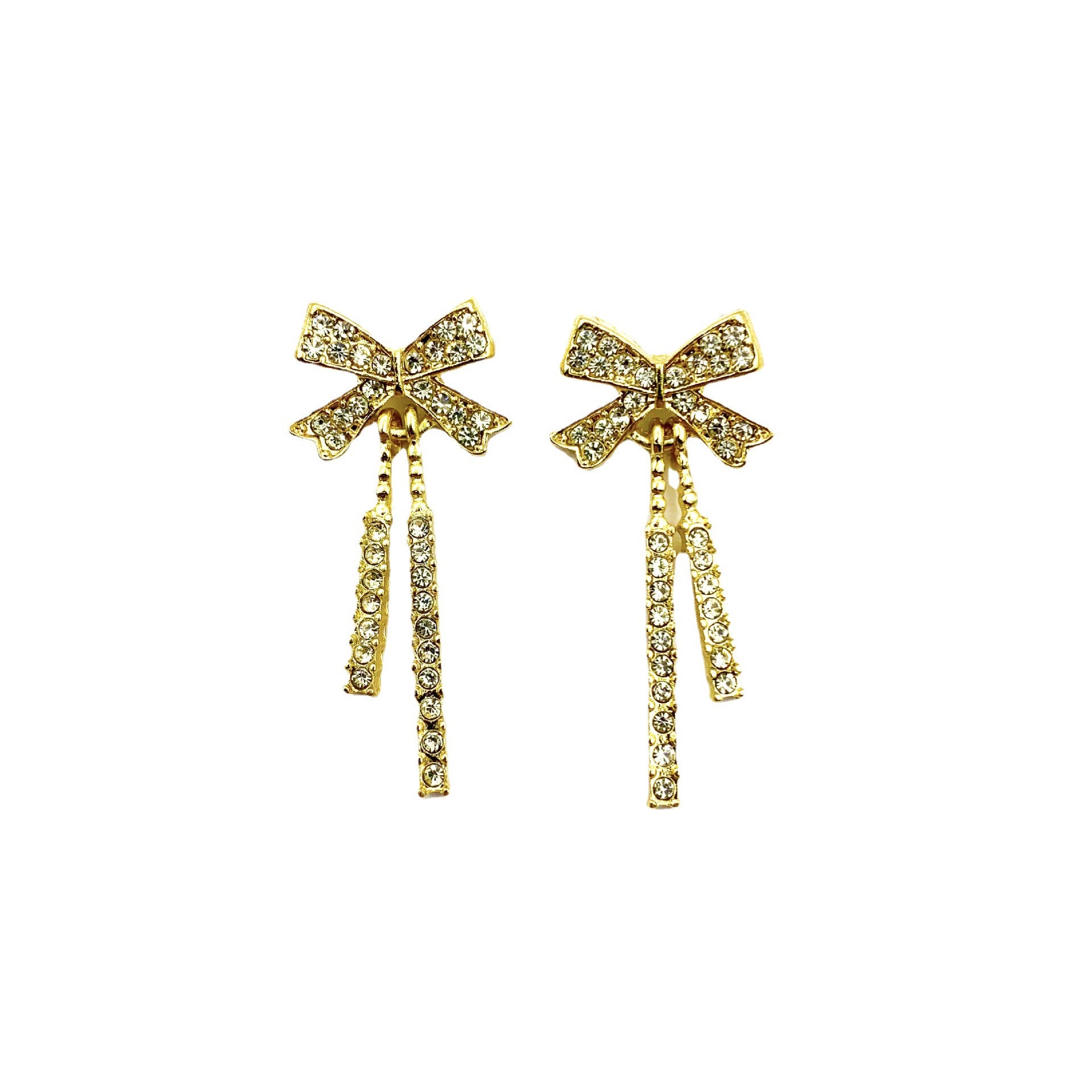 Bow Tie Stud Earrings For Women With 925 Sterling Silver Posts Featuring Tassel Design