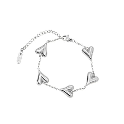 Sweet Heart Shape Titanium Steel Bracelet For Women In Gold, Perfect For Business Occasions