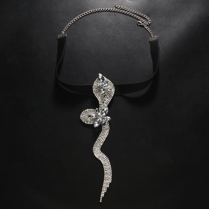 Women’s Silver Alloy Snake Pattern Leg Chain With Rhinestones, Perfect For Party Accessories