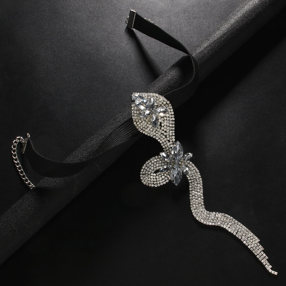 Women’s Silver Alloy Snake Pattern Leg Chain With Rhinestones, Perfect For Party Accessories