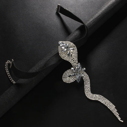 Women’s Silver Alloy Snake Pattern Leg Chain With Rhinestones, Perfect For Party Accessories