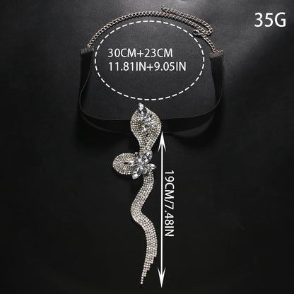 Women’s Silver Alloy Snake Pattern Leg Chain With Rhinestones, Perfect For Party Accessories