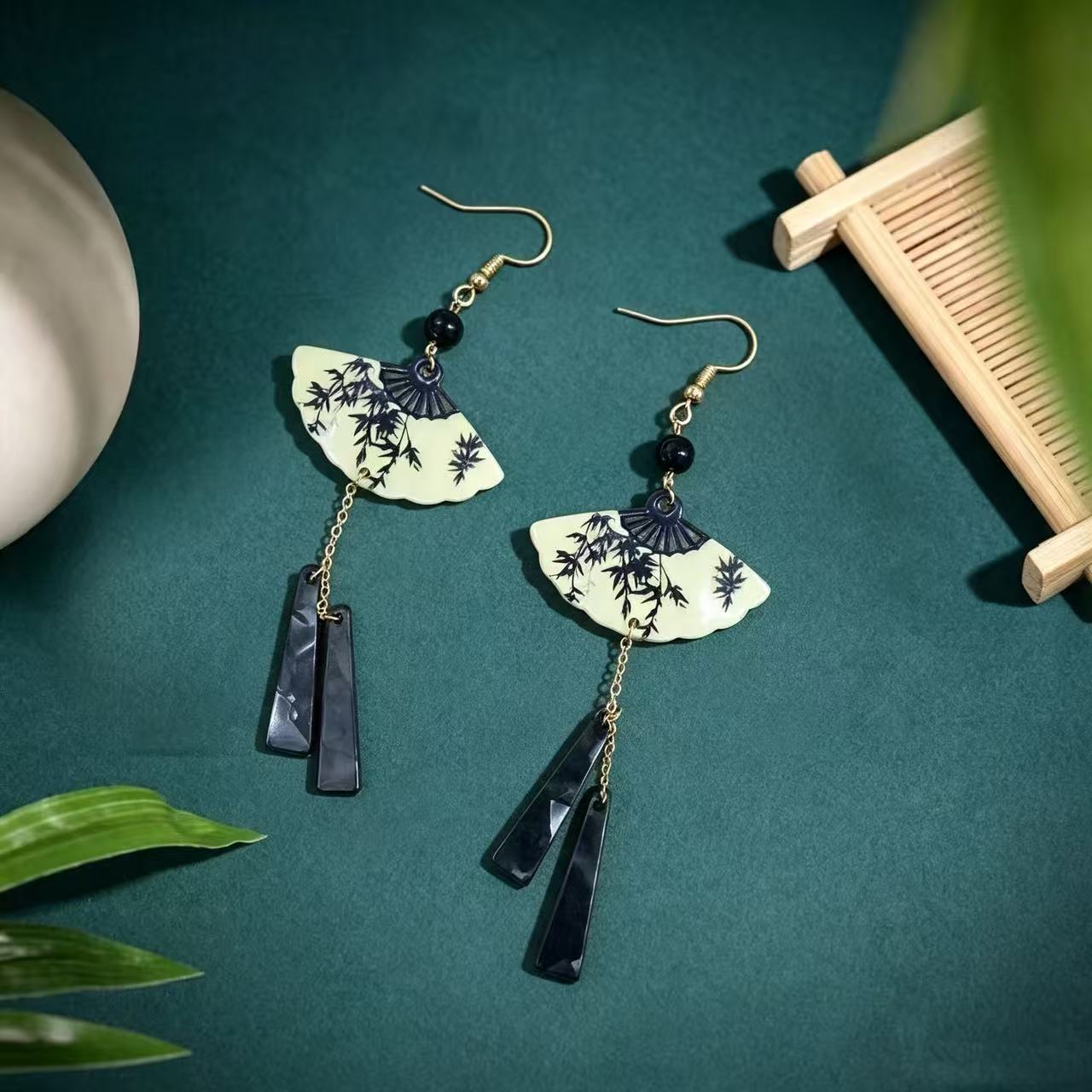 Ethnic Style Flowers Tassel Ear Hook Earrings For Women With Copper Ear Pins, Plastic Material