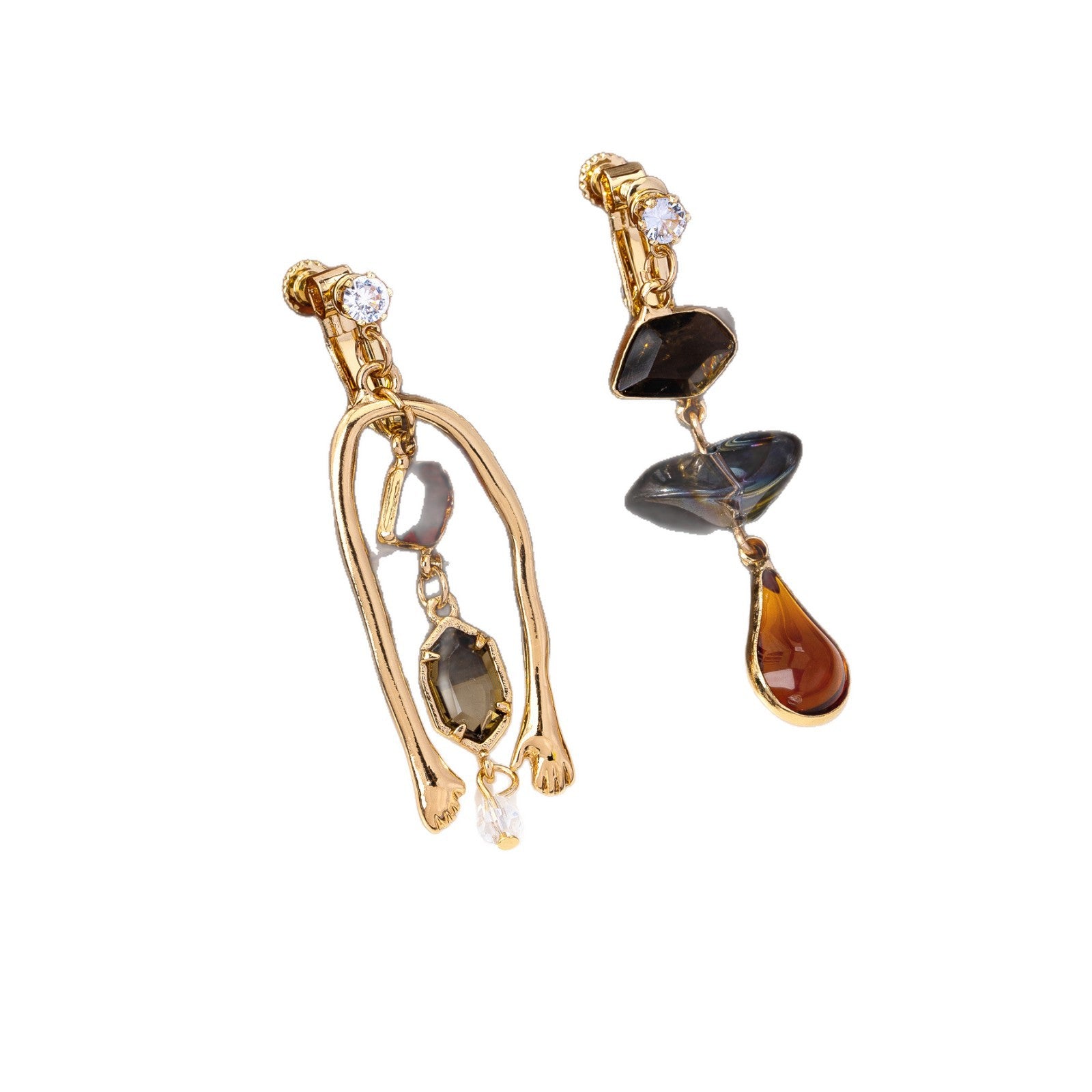 For Women Irregular Tassel Drop Earrings With 925 Sterling Silver Studs In Retro Style, Made Of Zinc Alloy